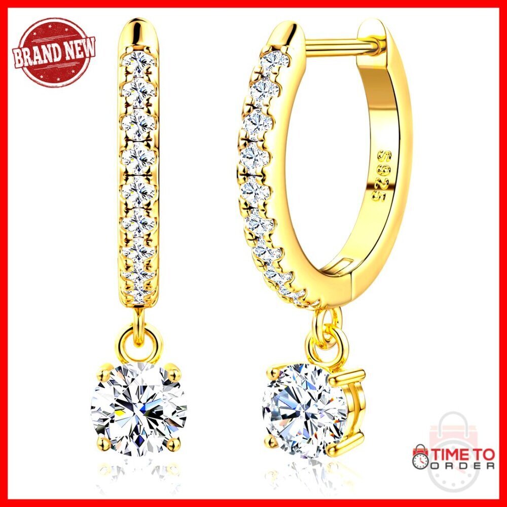 Sterling Silver Moissanite Hoop Earrings 1.5ct Leverback Dangle